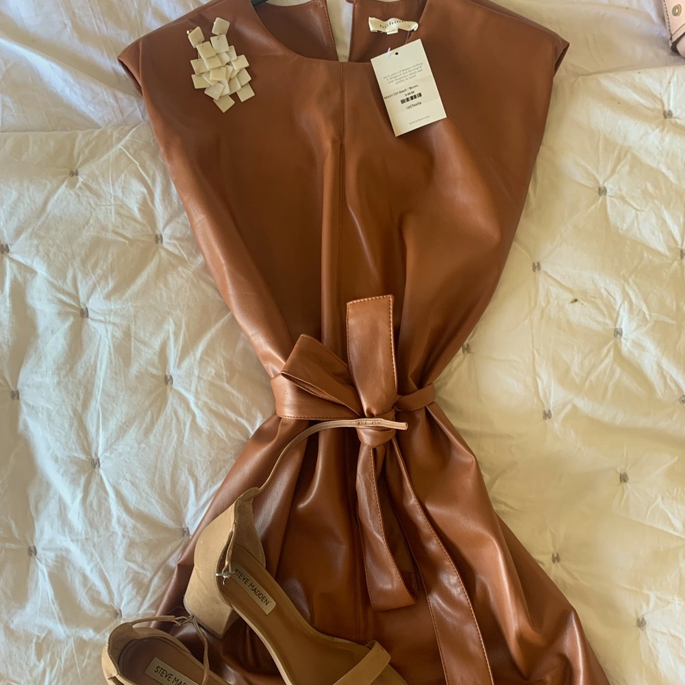 Bohme brown vegan leather dress